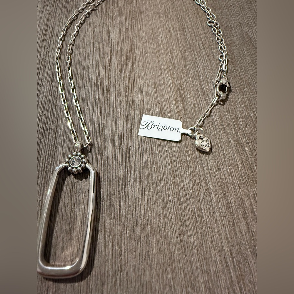 NWT Brighton Silver and Blue Necklace with Modern Design